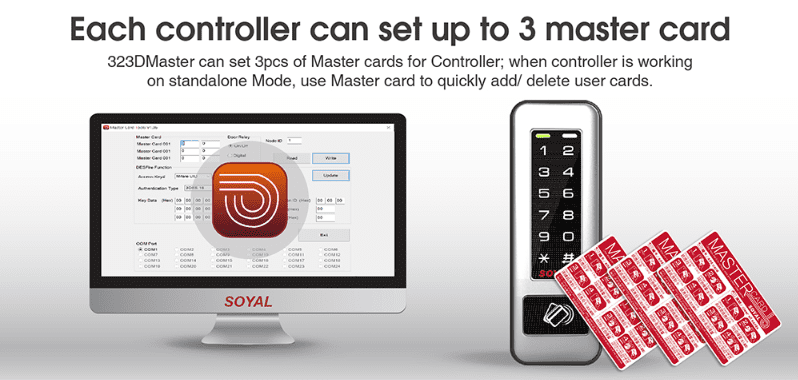 Each Controller can set up to 3 master card - Soyal Access Controller AR-331-H