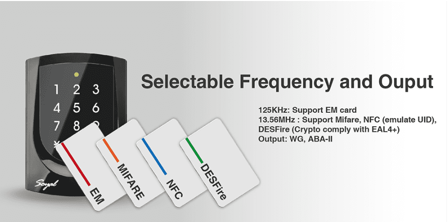 Selectable Frequency and Output - Soyal Access Reader AR-725-K