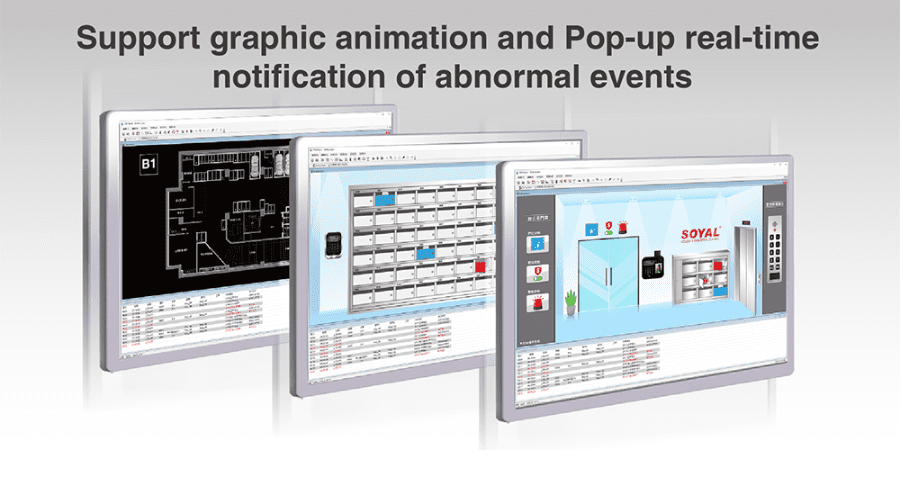 Support graphic animation and pop-up real time notification of abnormal events - Soyal Access Controller AR-725-E