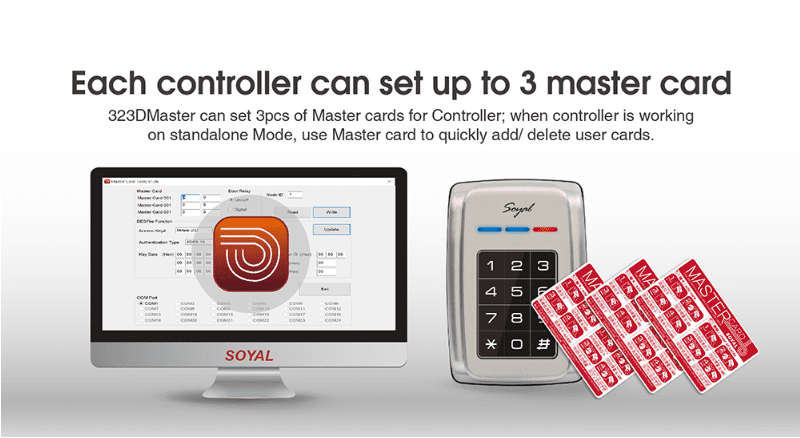 Each Controller can set up to 3 master card - Soyal Access Control - AR-321-H
